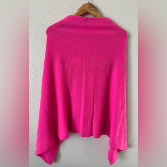 Lilly Pulitzer Harp Cashmere Cape Sweater Cerise Pink OS - Picture 6 of 8